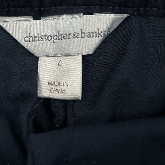 Christopher & Banks Navy Blue Velvet Style Pants Size 6 - Picture 5 of 10